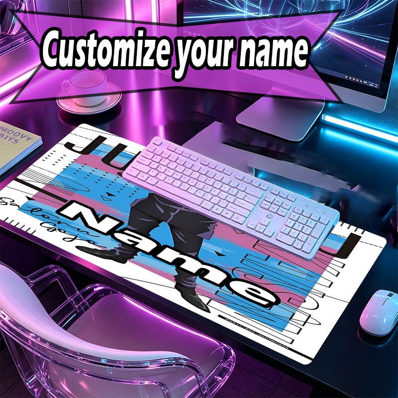 Custom Name Personalized Jujutsu Kaisen Pattern Mousepad, Laptop PC Desk Mat, Decorative Desk Mat for Home Keyboard Pad Gift