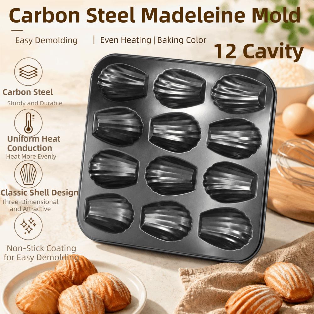12 Hole Cake Mold Carbon Steel Baking Tray Sturdy Cupcake Mold Baking Tool