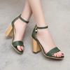 Women's high-heeled sandals summer classic simple and versatile thick-heeled large-size open-toed sandals
