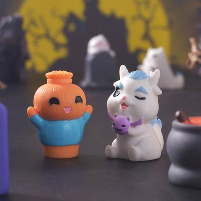 Cartoon Cute Halloween Loong Pumpkin Bat Mini Figurines Miniature Desktop Car Small Ornament DIY Decoration Accessories Gifts