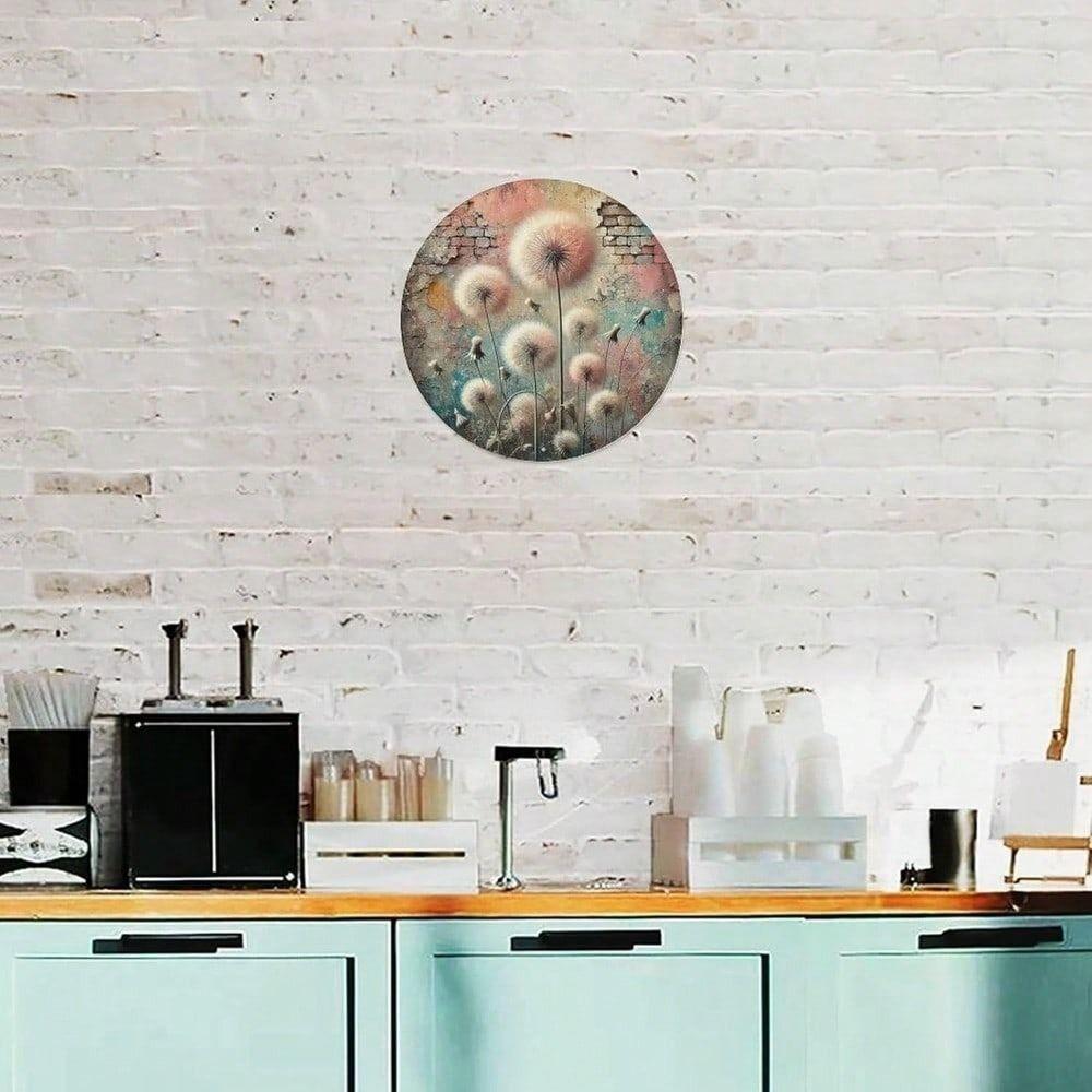 Vintage Dandelion Metal Wall Art Kitchen Decor Tin Sign