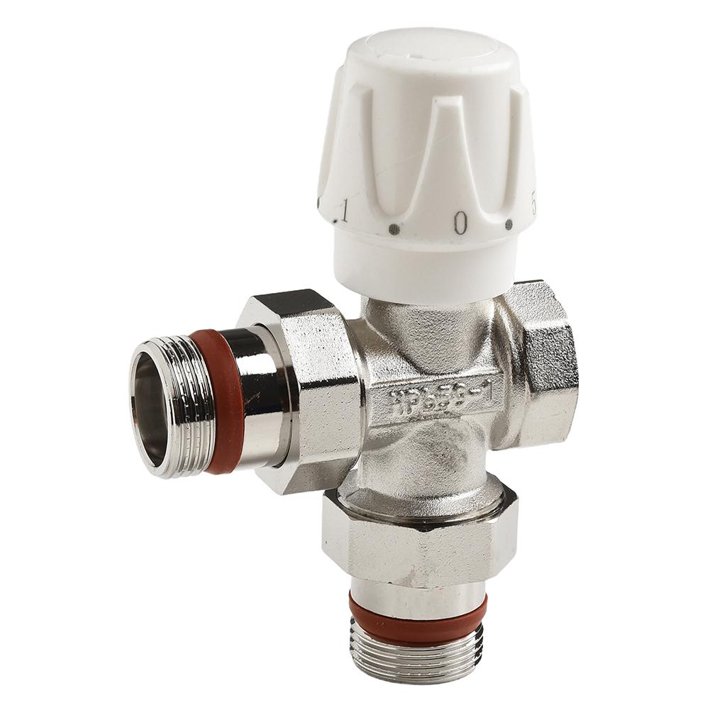 Valvola Termostatica a 3 Vie per Radiatori Ottone DN20 Valvola Termostatica per Radiatore con Tenuta Stagna e Flusso d'Acqua Fluido
