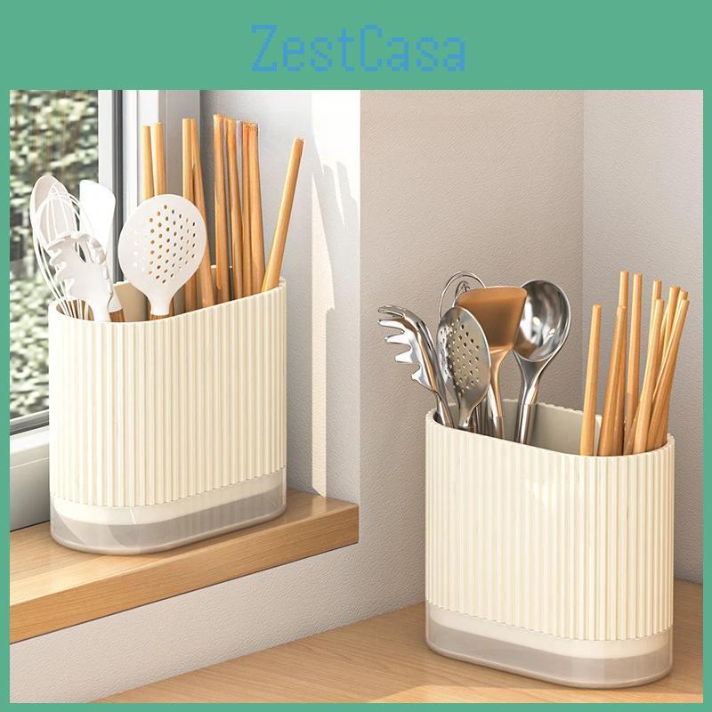 Holder Household Kitchen Spoon Chopstick Storage Box Drain Rack Wall Mounted Non Perforated Countertop Tableware Chopstick Cage