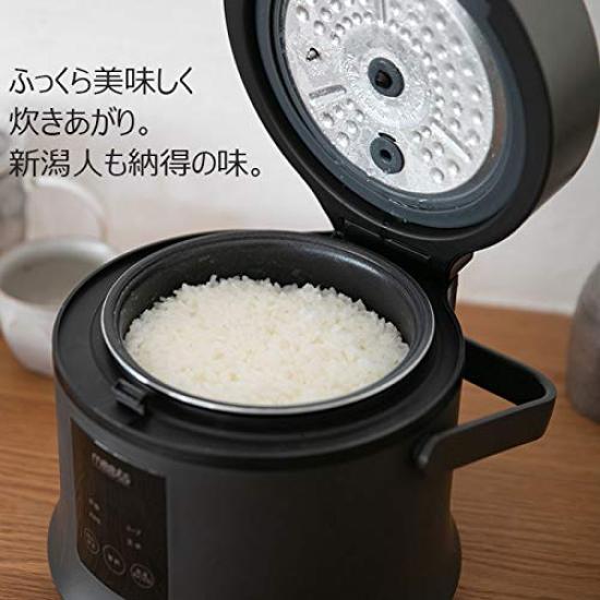 meets Rice Cooker 3 Cups Cooking for Living Alone Couple Mitani Denki Brown Rice GHN-350 (Black)