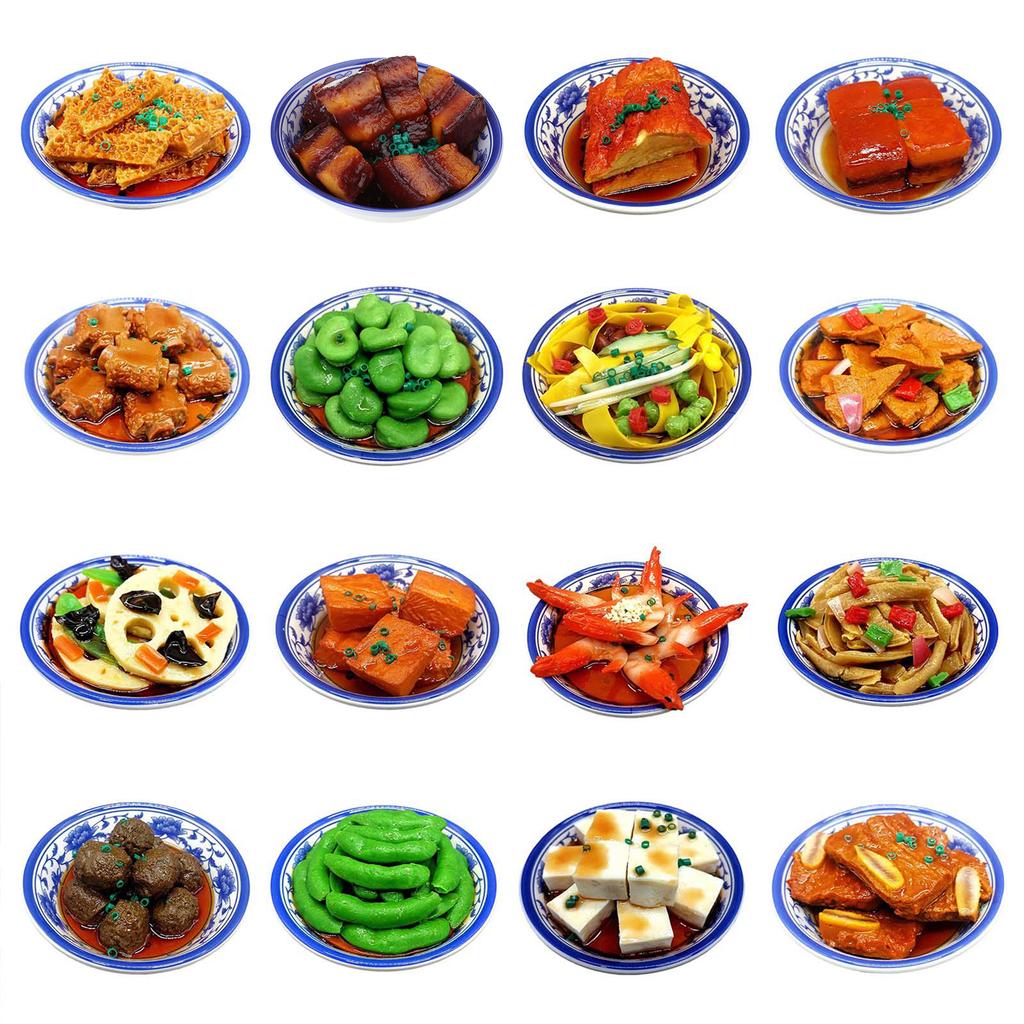 Realistic Chinese Hot Dish Cool Dish Model Simulation Chinese Dish Model Photo Props for Luncheonette Restaurant Display