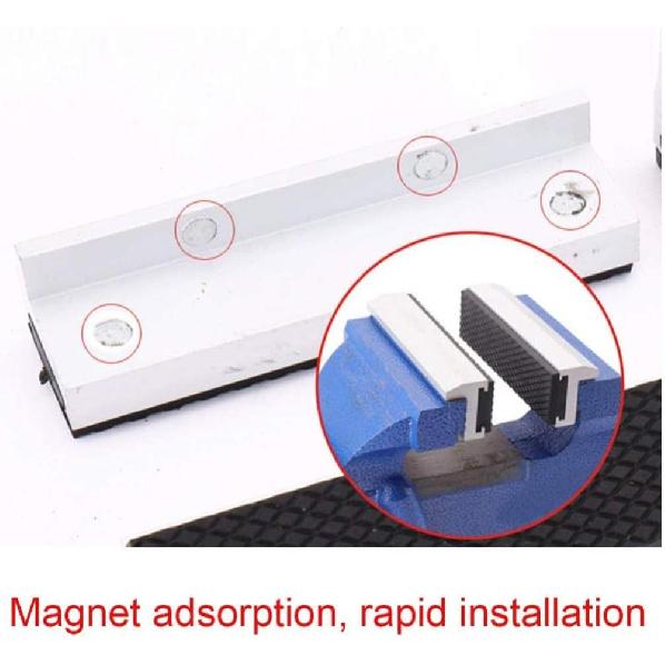 Universal Vise Jaw, 1Pair 3-6Inch Aluminum Alloy Rubber Soft Vice Jaws with 4 Drawer Type Strong Magnet Blocks,non-slip, for Any Metal Vice