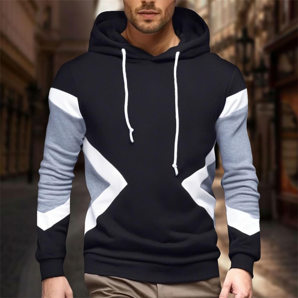 Herren Hoodie Klassischer warmer Pullover mit Kapuze Lässige Kapuzenjacke Hoodie Sweatshirt Kordelzug-Hoodie Sportshirt