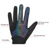 Cycling Gloves Colorful Reflective Full Finger Bike Gloves Touchscreen Shock Absorbing Anti Slip Bike Gloves for