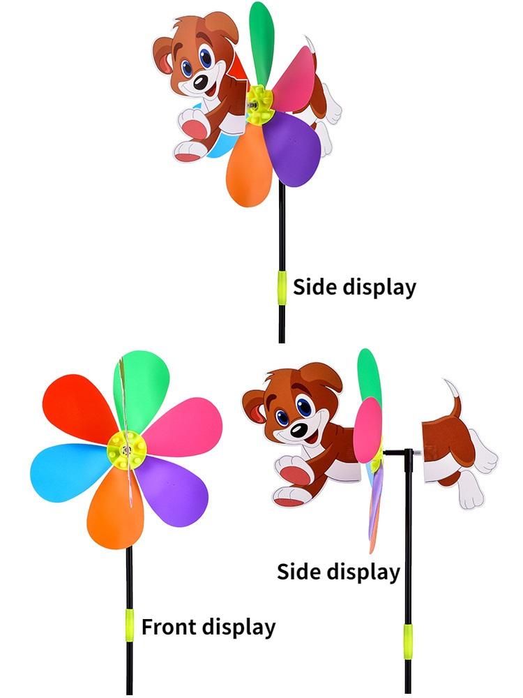 Six Colors Three-dimensional Windmill Cartoon Children Toys Home Garden Decoration Wind Spinner Whirligig Yard Decor