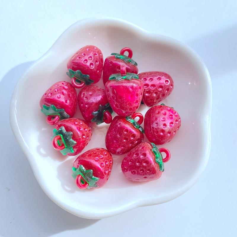 

10Pcs New Cute Mini Strawberry Cherry Flat Back Resin Scrapbooking DIY Jewelry Craft Decoration Accessories