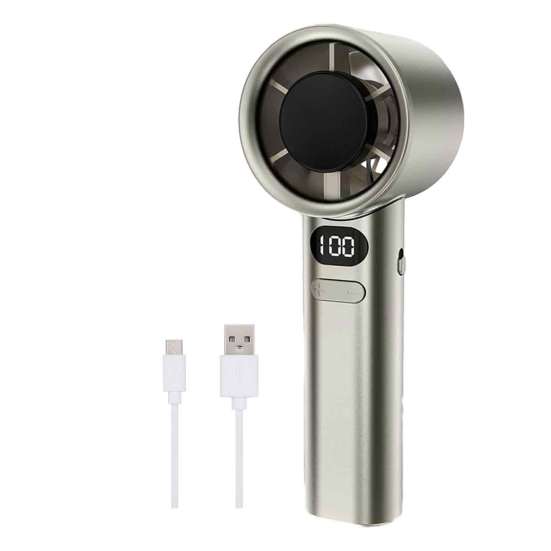 

Ручний вентилятор з 120 швидкостями вітру, сильним потоком повітря, цифровим дисплеєм, низьким рівнем шуму, компактний, портативний, персональний вентилятор для охолодження золотистий