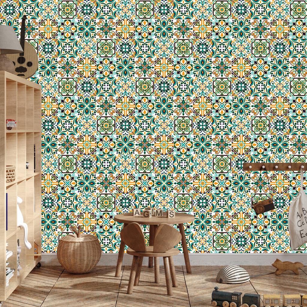 Colorful mosaic and pattern wallpaper for living room and bedroom 50x1000