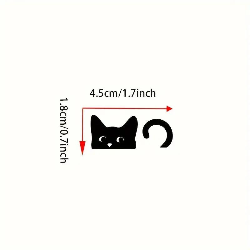 Cute Black Cat Peeking Car Rearview Mirror Sticker Waterproof Vinyl Decal For Car Mirror Window Bumper Auto Decor Car Styling