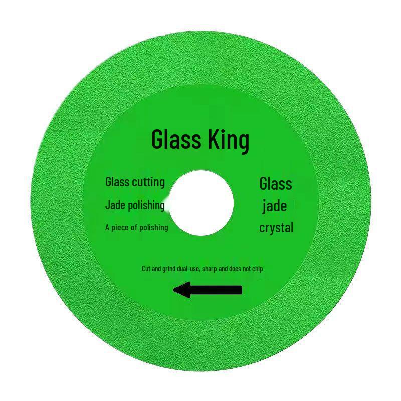 Glass King Cutting Disc for Wine Bottles, Stone, Tiles, Jade; Diamond Grit Blade for Angle Grinders, Edge-Free Design