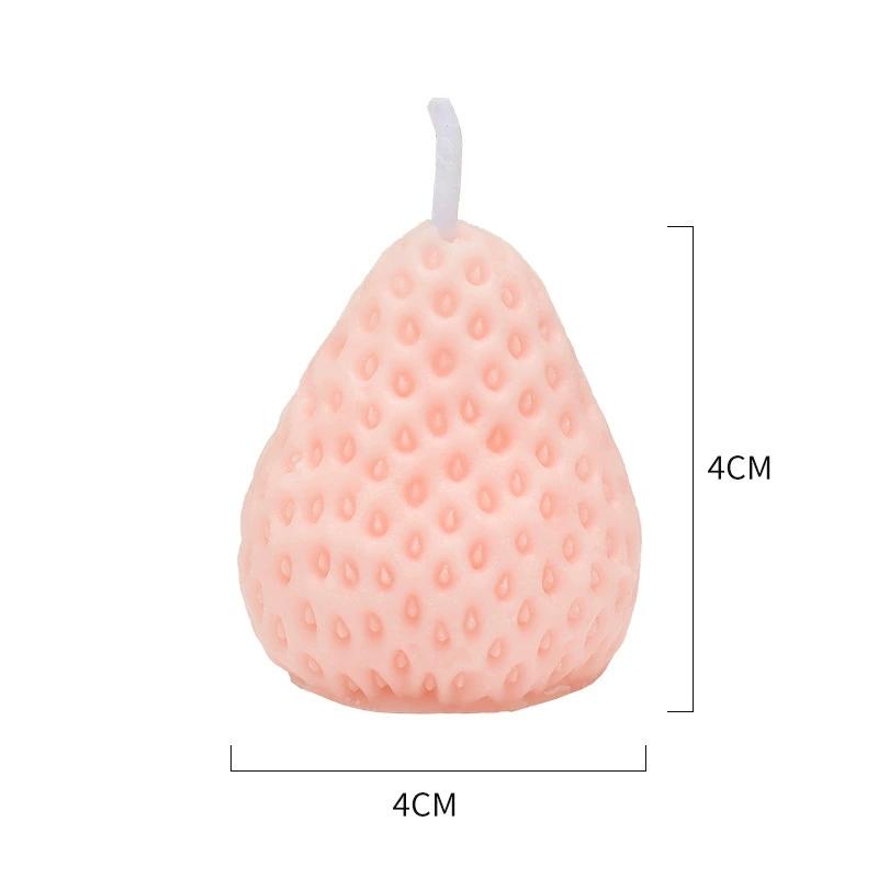 1/4Pcs Handmade Strawberry Shape Scented Candle - Aromatherapy Soy Wax Candle for Birthday, Wedding, Home Decor & Party Gift