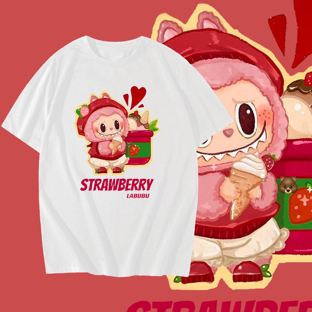 The latest cute cartoon labubu printed T-shirt short-sleeved casual wear fashion