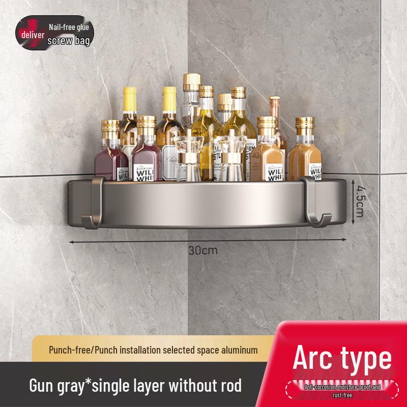 Aluminum No-Drill Kitchen Corner Storage Rack