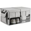 Feestars Car Storage Box 60L Trunk Box Large Capacity Trunk Organizer 600D Thick Foldable with Lid Storage Case with Dividers Separate Shoe Storage