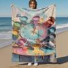 1pc clock paint Outdoor Flannel Blanket Soft Warm All-Season Throw for Sofa Bed Car Camping Office, Cozy Gift Idea1229S