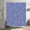 Blue Shower Curtain With Pastel Stars For Bathroom Decor Waterproof Fabric Custom Size Available