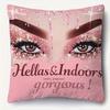 Home Decor Glamorous Makeup & Lips Pillow Covers Pattern Cushion Cover Suitable for Sofa Bedroom Car Pillow Cover
