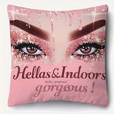 Home Decor Glamorous Makeup & Lips Pillow Covers Pattern Cushion Cover Suitable for Sofa Bedroom Car Pillow Cover