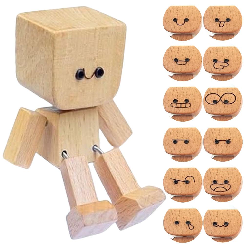 Charming Wooden Figure Wear Resist Swaying Little Wooden Figure Multi-Purpose Air Outlet Fragrance Ornaments Solid Wood Diffuser