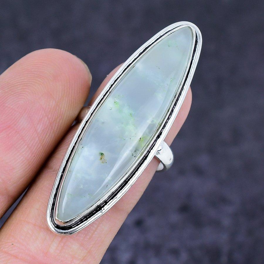 Natural Moonstone Gemstone Handmade 925 Sterling Silver Jewelry Ring Size 8 p7w91