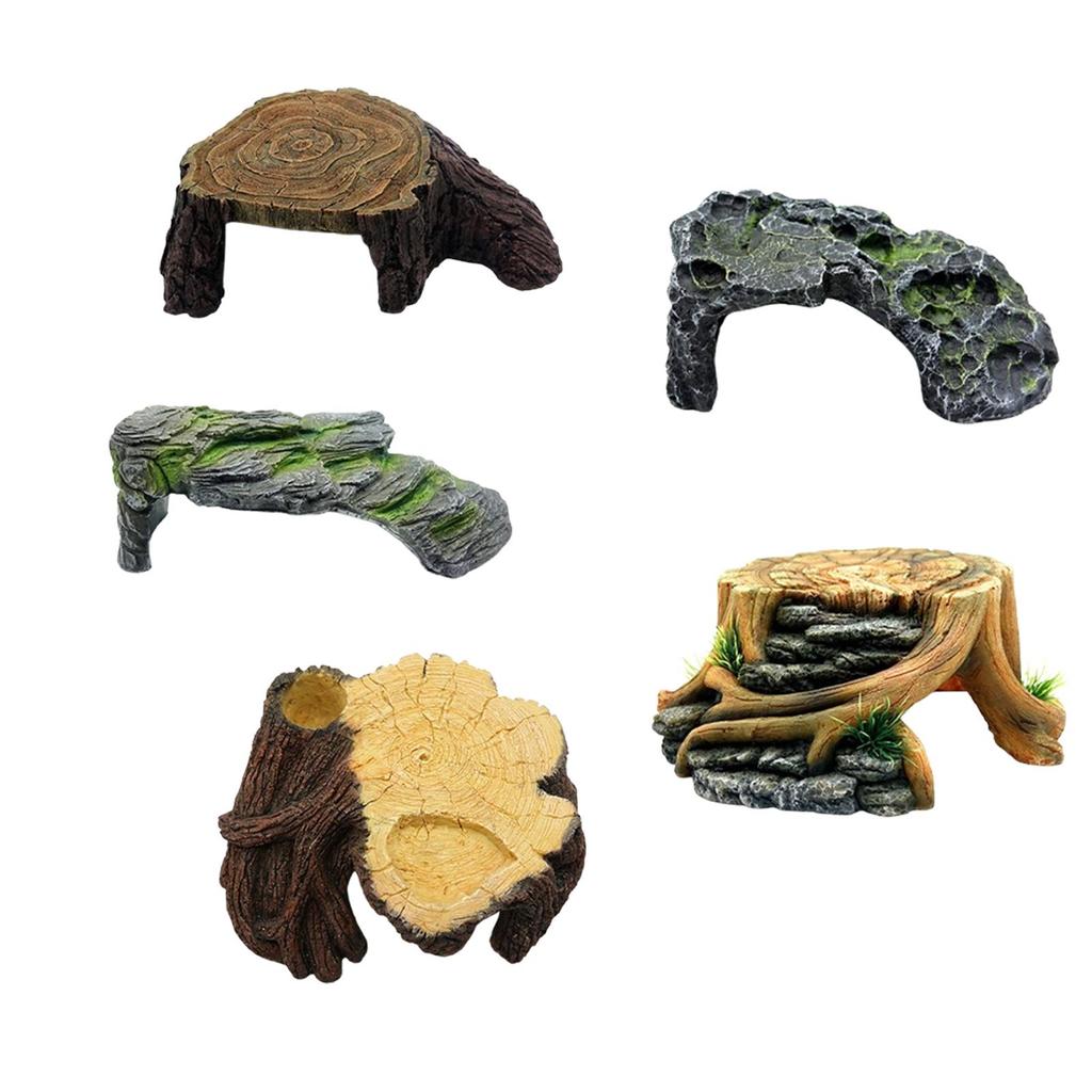 Reptile Hideout Resin Aquarium Decoration Landscape Decoration Aquarium Fish Tank Decoration for Snake Lizards Amphibians