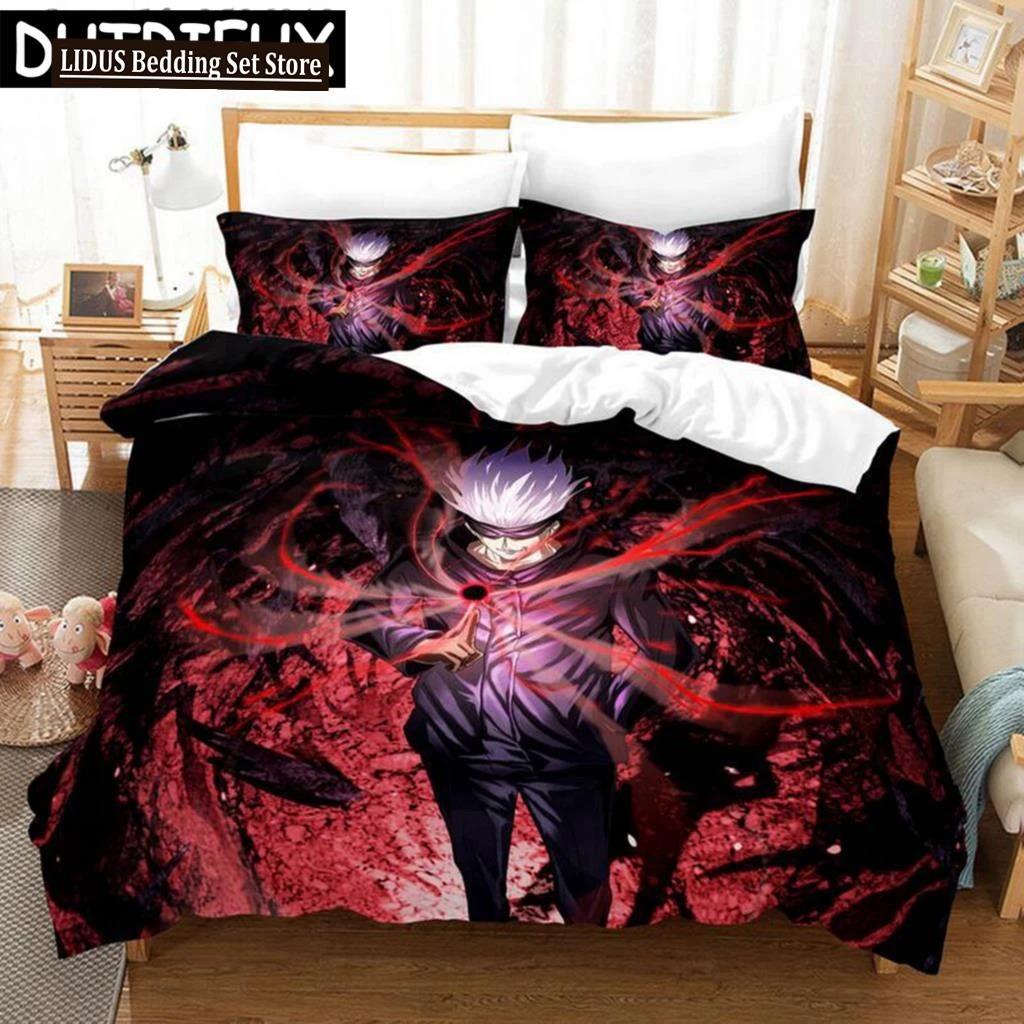 Jujutsu Kaisen Japan Anime 3D Printed Bedding Set King Duvet Cover Pillow Case Comforter Cover Bedclothes Duvet Covers