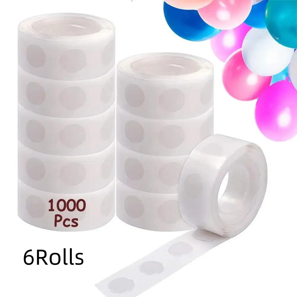 6 Rolls Double-sided Adhesive Dots Transparent Removable Balloon Adhesive Tape Glue For Diy Craft Wedding Birthday Party Decor