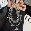 Mermaid Rhinestone Double Chain Phone Charm & Handbag Keyring