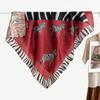 Autumn and Winter Velvet Purple Japanese Samurai 91 Large Square Scarf Women's Fashion Vacation Beach Silk Headscarf Shawl Thermal Scarf