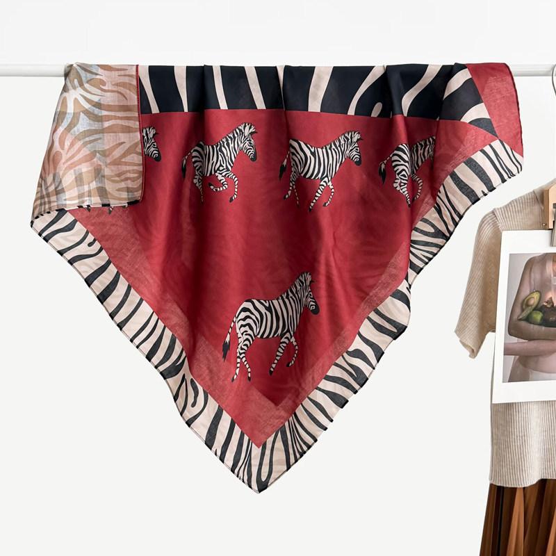 Autumn and Winter Velvet Purple Japanese Samurai 91 Large Square Scarf Women's Fashion Vacation Beach Silk Headscarf Shawl Thermal Scarf