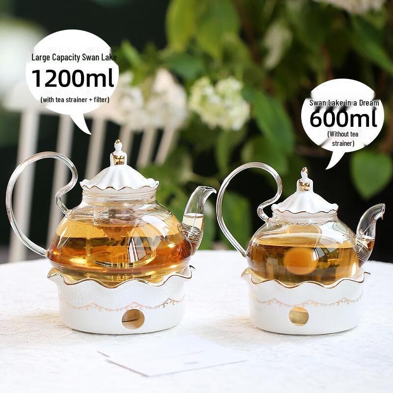 Heat-Resistant Glass Teapot with Warmer