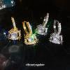 New shining zircon KT cat ear buckle exquisite cute style earrings light luxury high-end feeling great good-looking earrings women