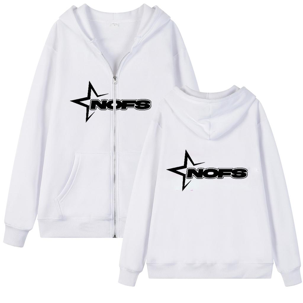 Fashion, trendy brand letter print loose fleece zipper sweater Y2K hip-hop streetwear men's and women's jumper