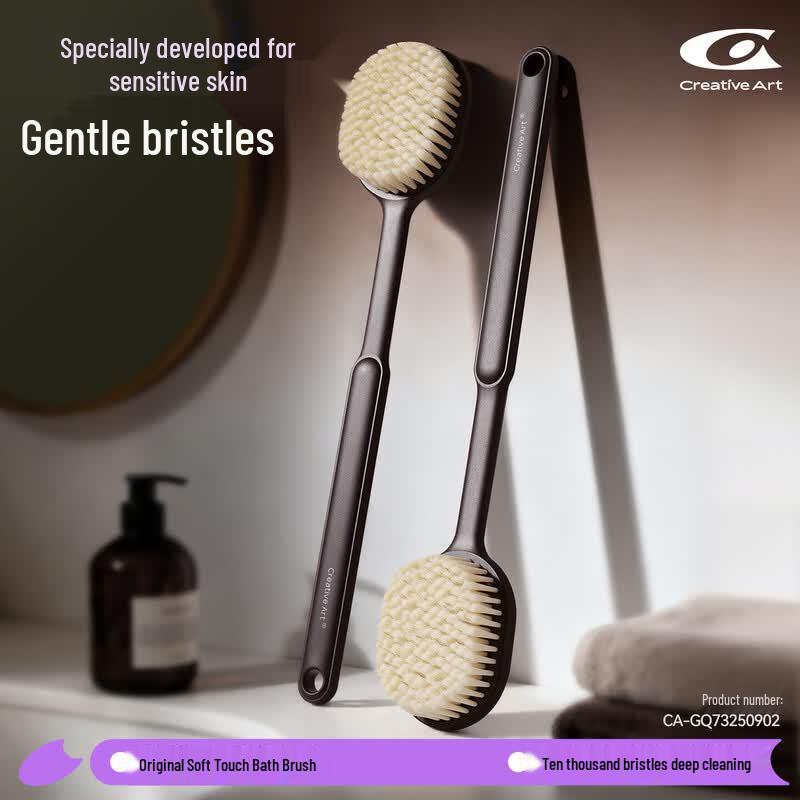Extended Handle Fine Bristle Bath Brush