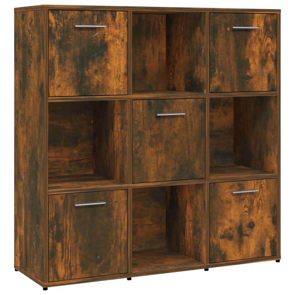 Bookshelf Smoked Oak 90 x 30 x 90 cm Wood Based Material