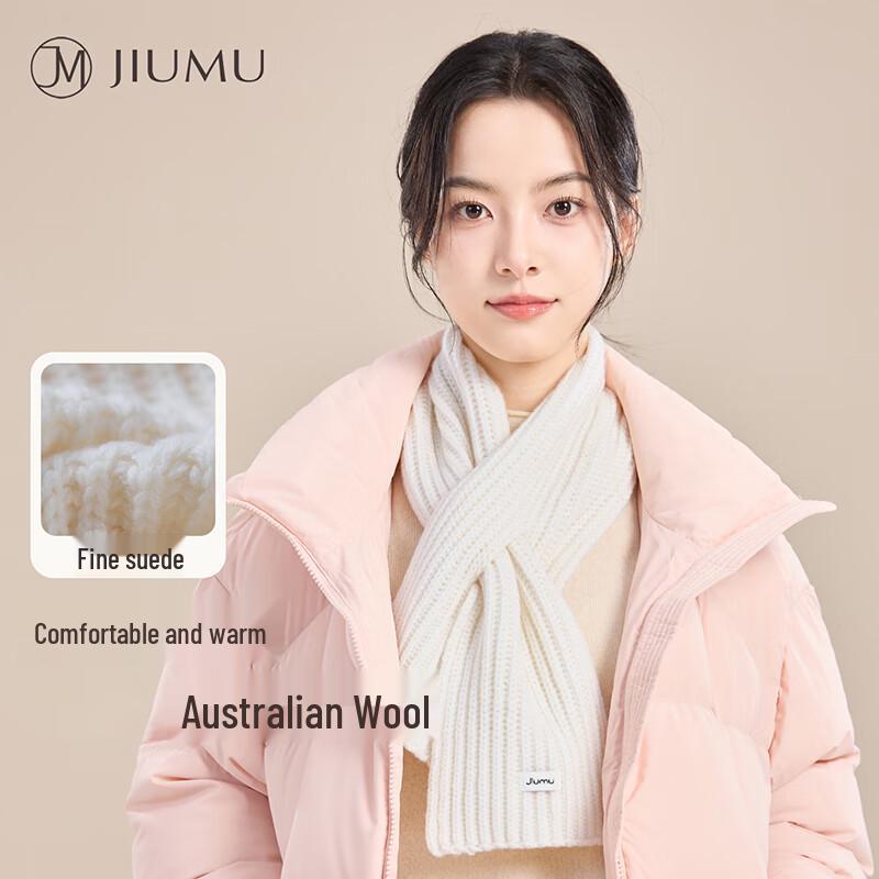 JIUMU Women's Wool Cross-Knit Scarf