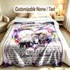 Elefanten-Thema Weiche Decke Personalisierter Benutzerdefinierter Name Textdruck Warme Decke Zuhause Sofa Schlafzimmer Dekoration