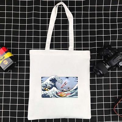 Wellenmuster Serie Einkaufstasche Faltbare Ökotasche Polyester Handtasche Harajuku Shopper Tasche Große Tragetasche Wiederverwendbare Canvas Tasche
