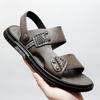 Brand Summer Men's Sandals Leather Slippers Beach Fashion Casual Breathable Sandals Soft and Comfortable Outdoor Wading Shoes