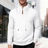 Winter Fleece Men's Loose Hooded Zipper Commuting Tank Drawstring Sweatshirt