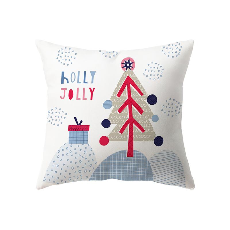 Christmas Decoration Santa Claus Print Pattern Cushion Cover Home Living Room Sofa Decoration Square Pillow Pillow Cover