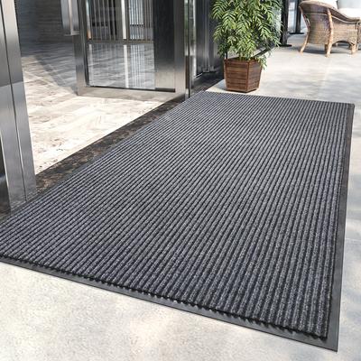 Tapis de sol commercial simple pour porte d'entrée, tapis de porte antidérapant à rayures pour l'extérieur, anti-poussière, résistant à l'usure