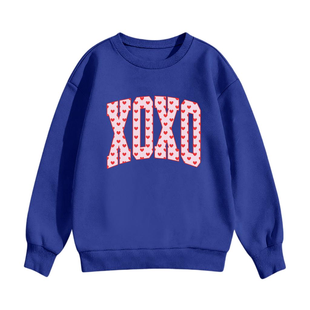 Dětská ležérní mikina s kulatým výstřihem a potiskem, s dlouhým rukávem a kapucí