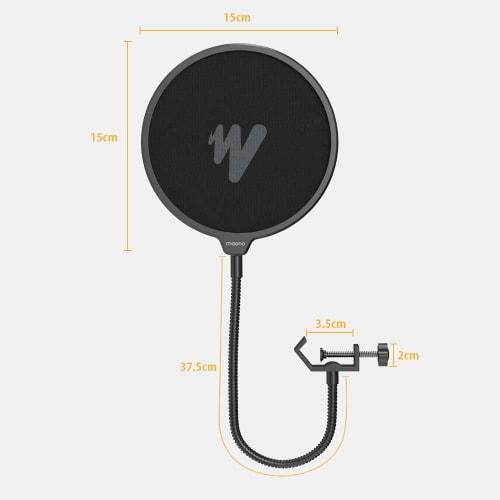 [2024] MAONO Pop Guard, Double-Layered, Noise-Blocking Pop Filter for Tabletop Microphones, Ideal for Recording Audio for Live Broadcasts, YouTube, Ga