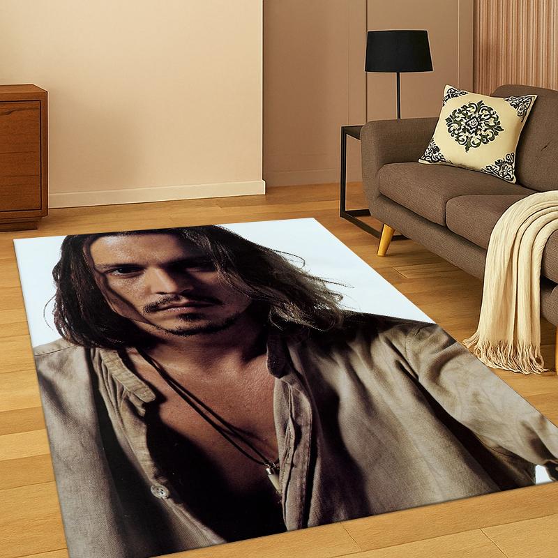 Handsome Johnny Depp Star Carpet Rug for Bedroom Living Room Sofa Playroom Doormat Home Decor,Kid Game Area Rug Non-slip gift