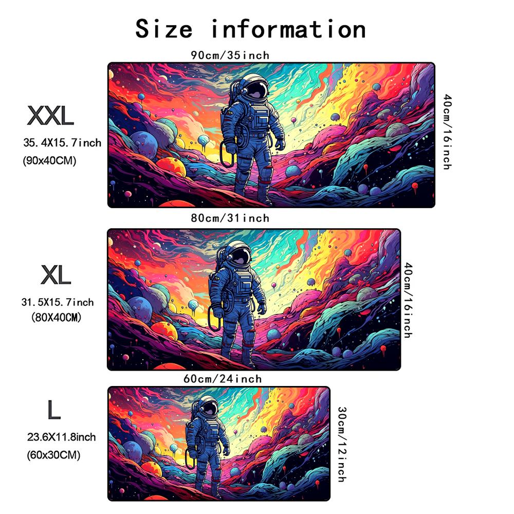 Planets and Astronauts Mouse Pad Desk Mat with Stitched Edge Non-Slip Gaming Mats PC Accessories Keyboard Long Desk Pads Mauspad